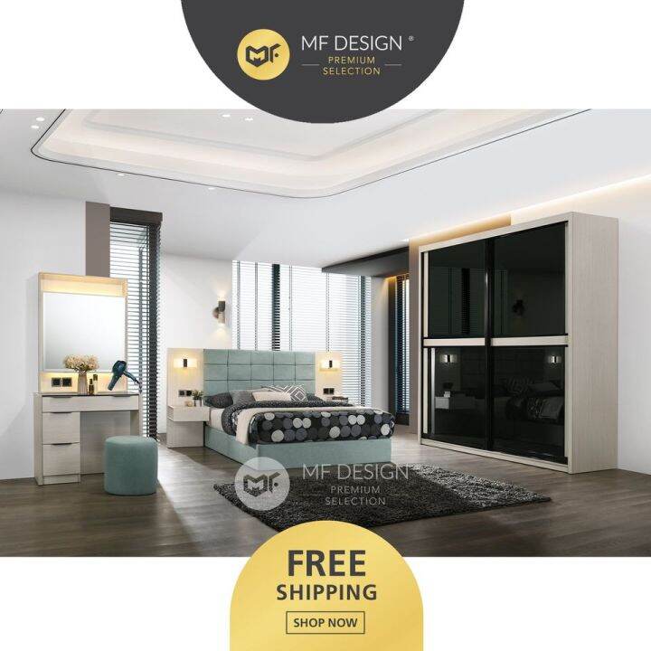 MFD Premium Bedroom Set / King Queen Bed / 8X8 Wardrobe / Dresser