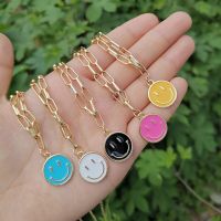 Lost Lady INS Fashion Simile Face Pendant Necklace for Women Hip Hop Link Chain Chokers Necklace Wholesale Jewelry Accessories Fashion Chain Necklaces