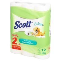 ?จัดโปร !!!? สก๊อตต์ เอ็กซ์ตร้า กระดาษชำระหนา 2 ชั้น ยาวสองเท่า 372.5ม. 12 ม้วน Scott Extra Double Roll 372.5m Length 2-ply Tissue 12pcs