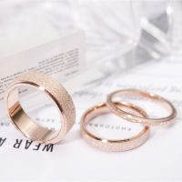 High quality Fashion Simple Scrub Stainless Steel Women s Rings 2 mm Width Rose Gold Color Finger Gift For Girl Jewelry