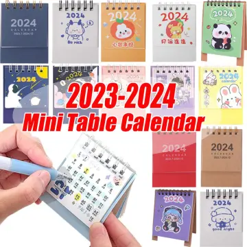 2024 Creative Small Desk Calendar Desktop Paper Cute Mini Stand