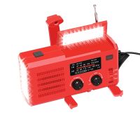 Solar Power Emergency AM/FM Radio Outdoor Hand Crank Generator 4000MAh with Flashlight Phone Charger