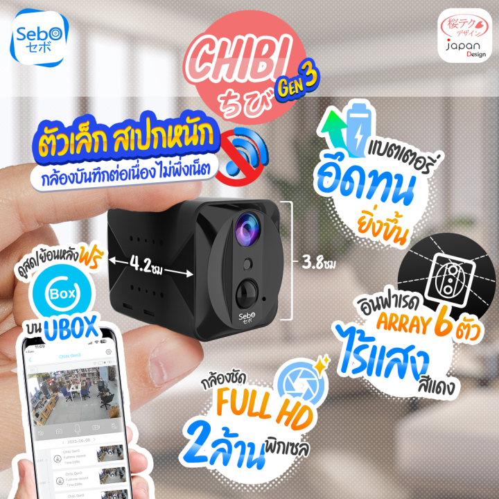 sebo-chibi-gen3-wi-fi-กล้องจิ๋วขนาดเล็ก-กล้องวงจรปิด-พร้อมแบตเตอรี่-พกพาสะดวก-ภาพ-2-ล้าน-มีแจ้งเตือนบนแอปพลิเคชั่น-กล้องวงจรปิดซ่อน-เล็กสุด-3-8-cm