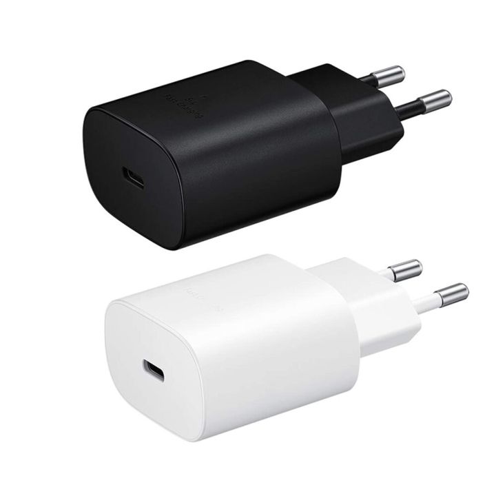 10ชุด25W Type C ปลั๊ก EU เครื่องชาร์จ USB C เครื่องชาร์จติดผนังอะแดปเตอร์แปลงไฟ AC สำหรับ Note 10 S20พร้อมกล่องขายปลีก