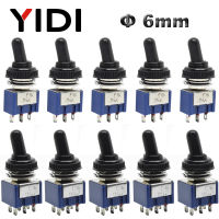 5Pcs 10Pcs 6Mm MTS-102 103 MTS-202 203 Mini Toggle Switch 6A 125VAC ON-ON ON-OFF-ON SPDT DPDT Latching Switch กันน้ำ