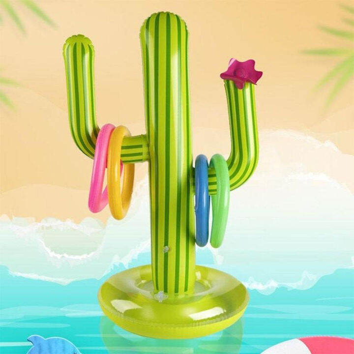 pvc-outdoor-inflatable-cactus-ring-toss-game-new-floating-pool-toys-beach-party-supplies-bar-travel-swimming-pool-accessories