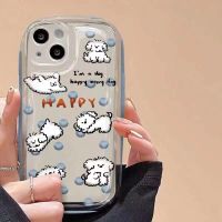 เคสโทรศัพท์ซิลิโคน TPU ใส แบบนิ่ม ลายสุนัขน่ารัก กันกระแทก สําหรับ IPhone 14 13 11 Pro Max 12 8 7 Plus XS XR X