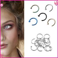 XUESHE 3/5/10PCS 8mm Unisex มีเสน่ห์ คลิปออน ห่วงจมูก แหวนจมูก เครื่องประดับร่างกาย ไม่เจาะ