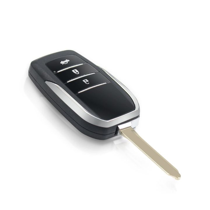 keyyou-เคสซองใส่กุญแจปรับแต่งด้วยปุ่ม2-3ปุ่มรถยนต์-toyota-yaris-avensis-corollas-พับได้กุญแจ-toy47