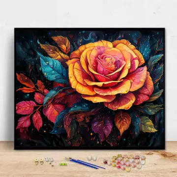 SDOYUNO Acrylic Painting By Numbers Flower On Canvas Paint By Numbers For  Adults Picture Digital Painting Decoration Art