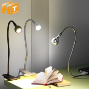 Đèn LED Để Bàn Đọc Sách USB Kẹp Ống Kim Loại Bảo Vệ Mắt Nhẹ