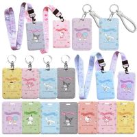 CHGBIH SHOP การ์ดพลาสติกสำหรับนักเรียนมื้ออาหาร Cinnamoroll Purin Dog Kawaii Kt Cat Kuromi เคสการ์ด Sampul Kartu ใส่บัตรการ์ตูนพวงกุญแจ