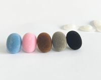 20pcs/lot 15x22mm pink blue black brown gray Oval shape flocking toy nose safety with hard washer for DIY doll