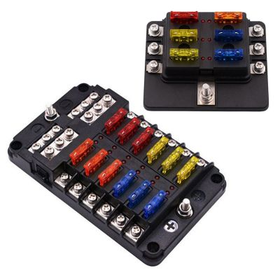 【YF】 6 Ways 12 32V Car Fuse Box 1/6 In Out Auto With Led Indicator Light For Marine