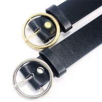 Women Girls Belts Leather Round Metal Pin Buckle Waist Belt Waistband Excellent Choose