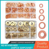 M2-M14/M5-M20 Gasket Copper Washer Set Meson Pad Sheet Metal Collar Brass Flat Plain Washer flat gasket Kit 240Pcs 325Pcs/set Nails  Screws Fasteners