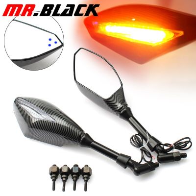Motorcycle Rearview Mirror M10 With LED Turn Signal Indicator For YAMAHA MT09 MT07 For Suzuki For KTM For Kawasaki Z800 Scooter