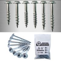 100pcs Self Tapping Screws For Pocket Hole Jig System Pocket Hole Screws 25-63mm Coated Cross Pocket Woodworking Tool Nails Screws  Fasteners