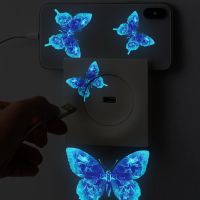 □❉☂ Luminous Blue Light Switch Decals Glow in The Dark Butterfly Pattern Wall Stickers Light Switch Decor Art