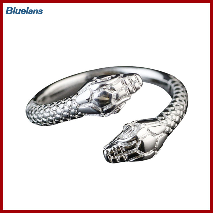 Bluelans®สายคาดกำไลข้อมือแฟชั่นหัวงูคู่สำหรับผู้หญิงปาร์ตี้แหวนประดับ