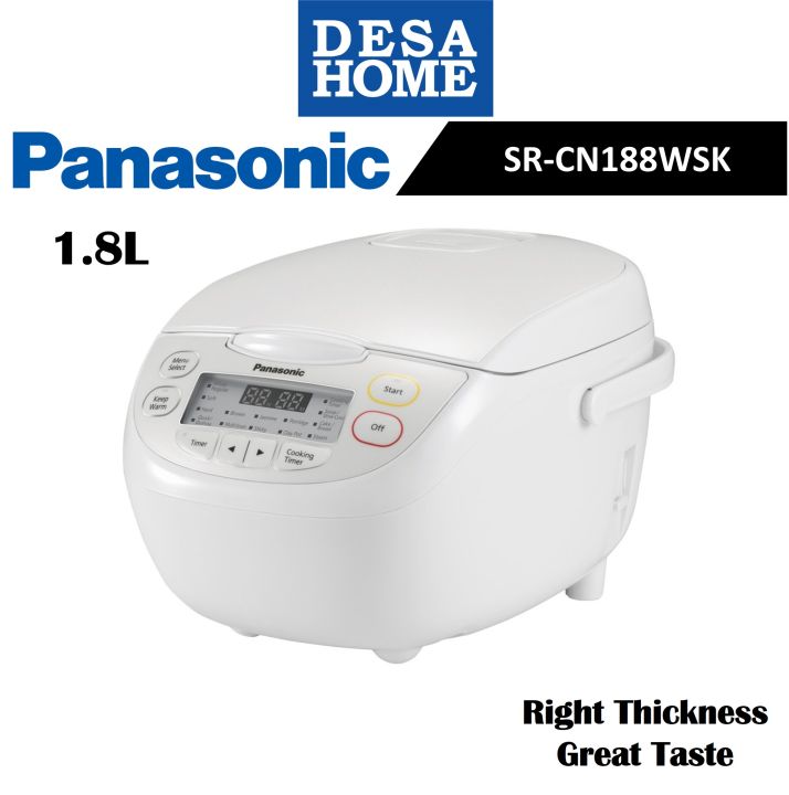 PANASONIC SR-CN188WSK 1.8L MICROCOMPUTER JAR RICE COOKER COLOUR: WHITE ...