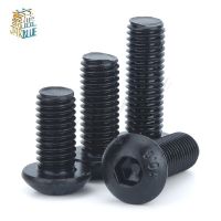 50Pcs M2 M2.5 M3 M4 ISO7380 Alloy Steel 10.9 Level Black Hexagon Socket Button Head Screw Furniture Mushroom Cap Hex Bolts