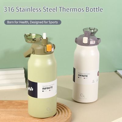 Large Capacity Thermal Water Bottle With Straw Tumbler Stainless Steel Thermo Bottle Gym Vacuum Flask Cold And Hot Insulated CupTH