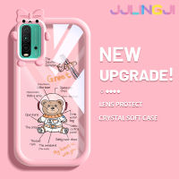 Jjlingji เคสสำหรับ Xiaomi Redmi 9T Redmi 9 Power เคสลายการ์ตูนน่ารัก Nasa Astronaut Bear Motif เคสกันกระแทกซิลิโคนนิ่มหนาทนทานต่อการตกและเคสโทรศัพท์แบบใสทนทานต่อการสึกหรอ