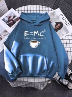 Hoodies E=Mc Coffee Personality Print Hoody For Women Harajuku Aesthetic Hoodie Warm Womens Fleece Oversized Sweatshirt Female Size Xxs-4Xl