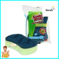 ฟองน้ำพร้อมใยขัด SCOTCH-BRITE ANTIBACTERIAL 3x4 นิ้ว สีน้ำเงินSCRUB SPONGE SCOTH-BRITE ANTIBACTERIAL 3X4IN BLUE **โปรโมชั่นสุดคุ้ม โค้งสุดท้าย**