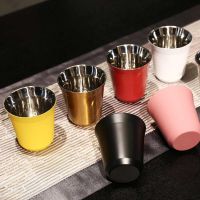 160ML 304 Espresso Mugs Stainless Steel Coffee Milk Water Drink Breakfast Cups Insulated Double Wall Dishwasher Safe Texture
