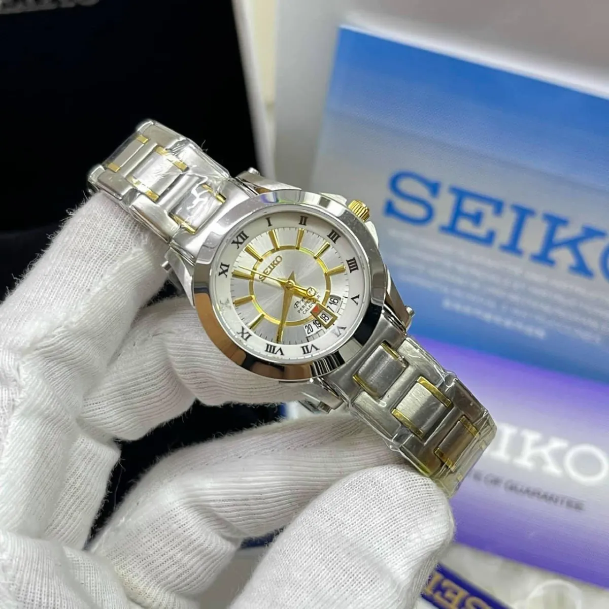 Đồng hồ Nữ Seiko Premier Perpetual Calendar + Vòng Tay Tỳ Hưu 
