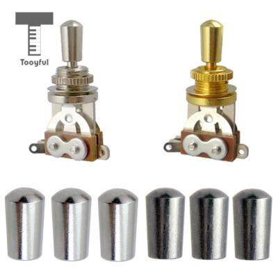 ‘【；】 Tooyful 3Pcs Internal Thread 4Mm Brass 3 Way Toggle Switch Knobs Cap Tip Button For LP Electric Guitar Parts Replacements