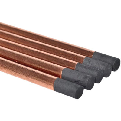 5Pcs Air Carbon Arc Gouging Rods ทองแดงรอบ Graphite Electrode Rod สำหรับ DC แก๊ส Gouging Gun Electrode Carbon Rod 4-10 มม.-Tutue Store