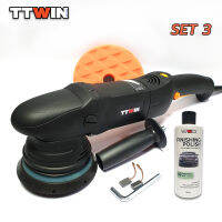 TTWIN เครื่องขัดเคลือบสีรถยนต์ระบบข้อเหวี่ยง DA 15 มม. Dual Action Polisher SET3