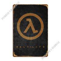 Zhongqingshop Half Life 2 Lambda โปสเตอร์ป้ายโลหะสนิมภาพวาด Cave Club ป้ายดีบุกโปสเตอร์-Cool Gaming Wall Art สำหรับเกมเมอร์