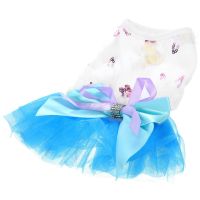 Dog Princess Dress Summerdress Small Clothes Girl Mesh Polyester Skirt Dresses Apparel Puppy Dresses