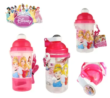 Disney Frozen - Pop-up Straw Canteen Water Bottle with Adjustable Stra