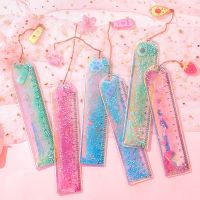 1 Pcs/lot Oil Flow Sand Bookmark Rulers Kawaii Laser Girl Drawing Template Lace Sewing Ruler Stationery Office School Rulers  Stencils