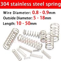 304 Stainless Steel Compression Spring Return Spring Steel Wire Diameter 0.8 0.9mm Outside Diameter 5 18mm 10 Pcs