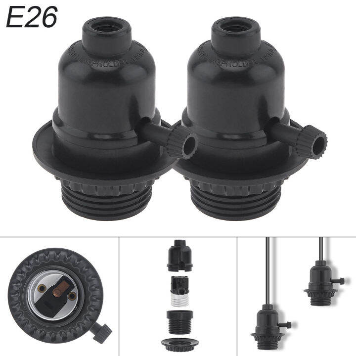 2 PCS E26 Lamp Socket Replacement Lamp Threaded Shell Phenolic Socket