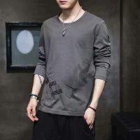 Cod M-3Xl เสื้อยืดคอกลมแขนยาวสีดําสําหรับผู้ชาย