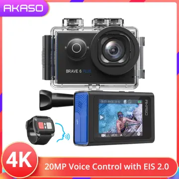  AKASO V50X Native 4K30fps WiFi Action Camera with EIS Touch  Screen 4X Zoom 131 feet Waterproof Camera Support External Mic Remote  Control with Helmet Accessories (with 64GB MicroSD Card) : Electronics