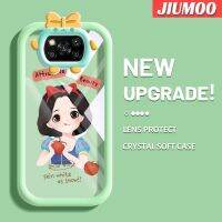 เคส JIUMOO สำหรับ Xiaomi POCO X3 Poco X3 NFC Poco Pro X3เคสการ์ตูนสโนว์ไวท์ Patten สีสันสดใสรูปสัตว์ประหลาดตัวเล็กๆนิ่มสำหรับเลนส์กันกระแทกแบบใสเคสมือถือความคิดสร้างสรรค์โปร่งใสเคสป้องกันซิลิโคนเรียบง่าย