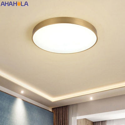 AC 110V220V Modern Bedroom Ceiling Lamp 23cm 12w 30cm 18w Gold Round Led Panel Lights for Kitchen Lampara Techo Dormitorio