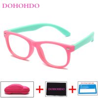 {Paopao glasses} DOHOHDO Paopao glassesขายป้องกันแสงสีฟ้าแว่นตากรอบแสงเด็กเด็กปรากฏการณ์แว่นตาสแควร์ TR90ล้างเลนส์ UV400แว่นตา