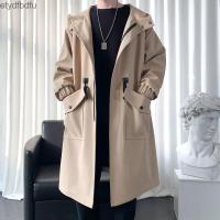 Etydfbdfu สีดำ T Rench Coat ผู้ชายฤดูใบไม้ผลิและฤดูใบไม้ร่วงกลางความยาวผู้ชายฤดูใบไม้ร่วงเสื้อผ้าผู้ชาย2021ใหม่ญี่ปุ่นสบายๆยาวเสื้อแนวโน้ม828