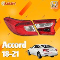 Honda Accord 10GEN G10 18 19 20 21เสื้อ​ไฟท้าย ไฟท้าย​แต่ง ไฟท้ายไฟเบรค​ ไฟเลี้ยว Taillamp Taillight ไฟท้าย​ พร้อมทับทิม ไฟท้ายกันชนหลังสําหรับ​ ทับทิมในฝาท้ายไฟท้าย ไฟเบรก ไฟสัญญาณเตือน