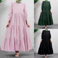 Muslim Hui Dress Womens Arabian Ear Waistline Strap Pullover 2022 New Casual Long Dress