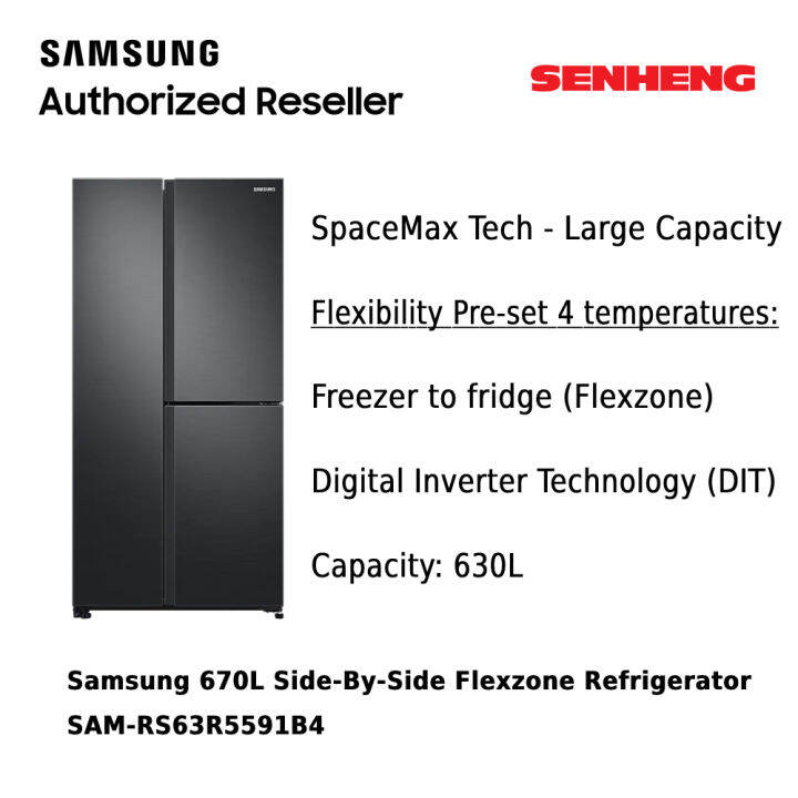Samsung 670L SideBySide Flexzone Refrigerator SAMRS63R5591B4 Lazada